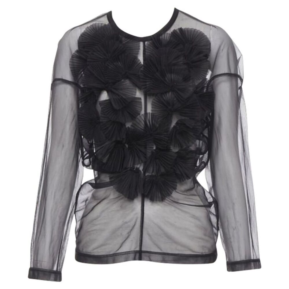 Comme Des Garcons pleated fan ruffle sheer top